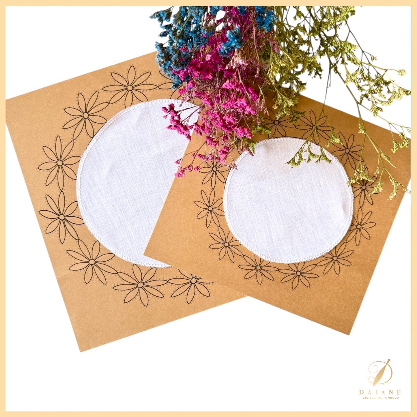 Bobbin Lace Margherita Linen Doily Duo Bobbin Lace Pattern