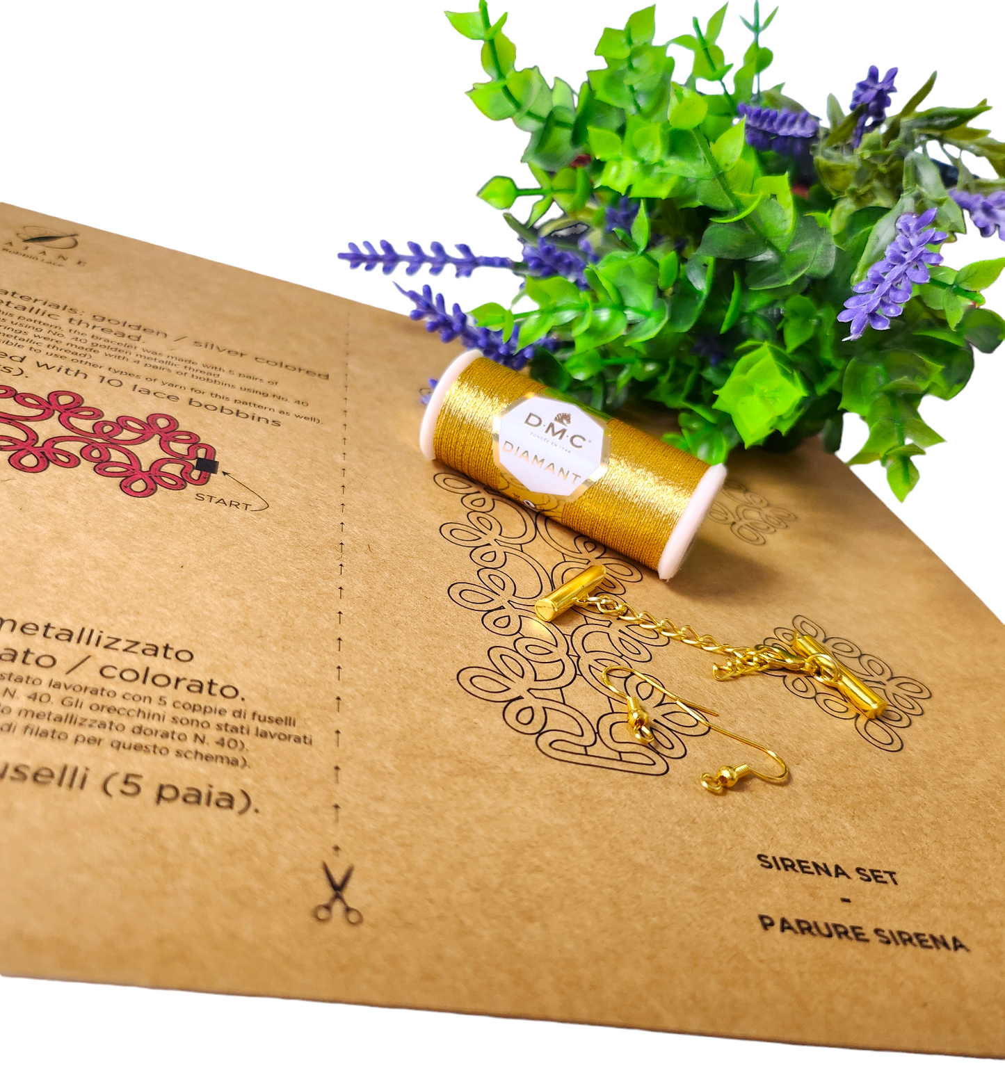 Bobbin Lace Sirena Bracelet and Earrings Set Bobbin Lace Patterns