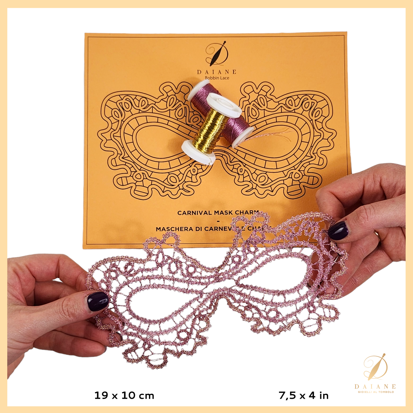 Bobbin Lace Carnival Mask Charm Bobbin Lace Pattern