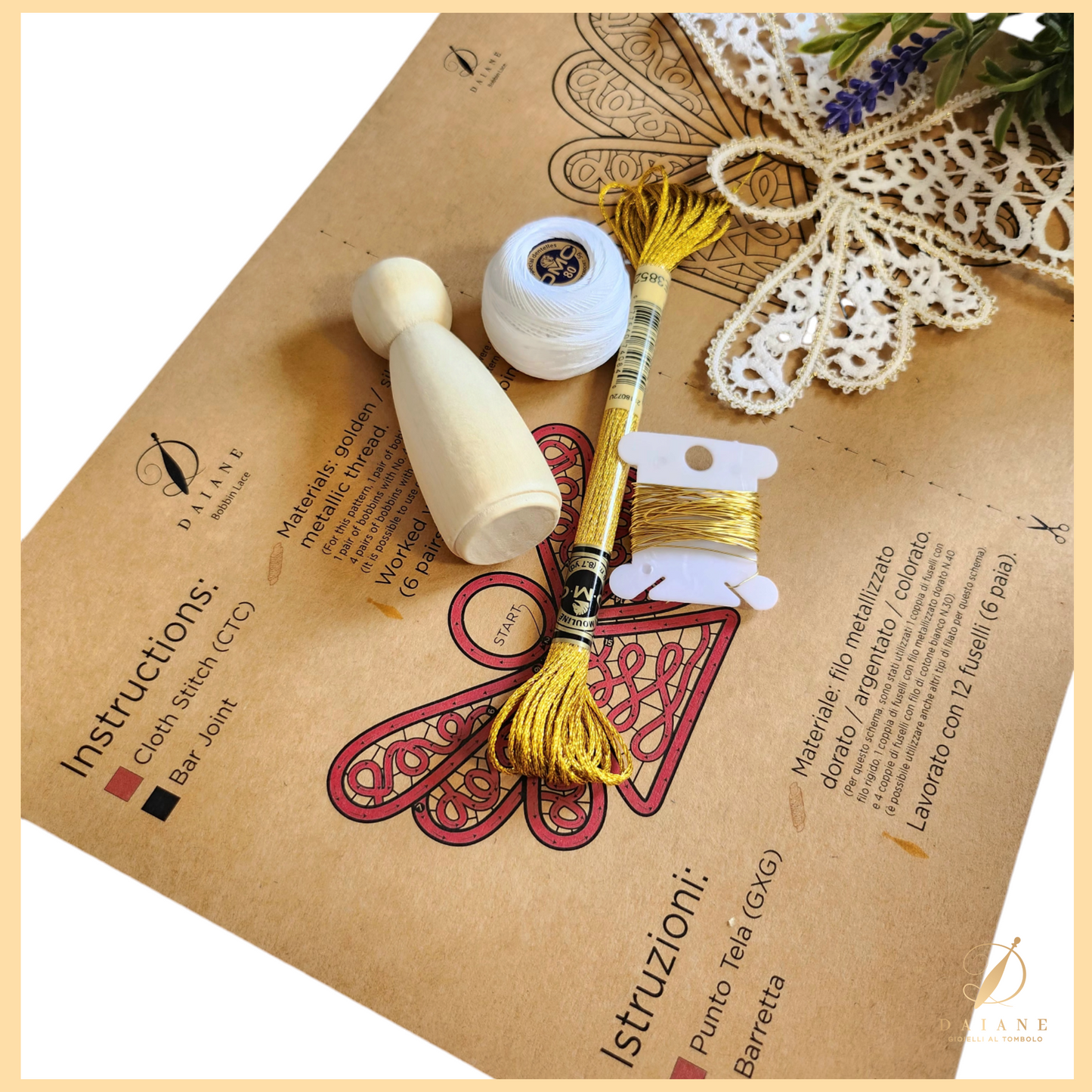 Bobbin Lace Wooden Angel Bobbin Lace Pattern