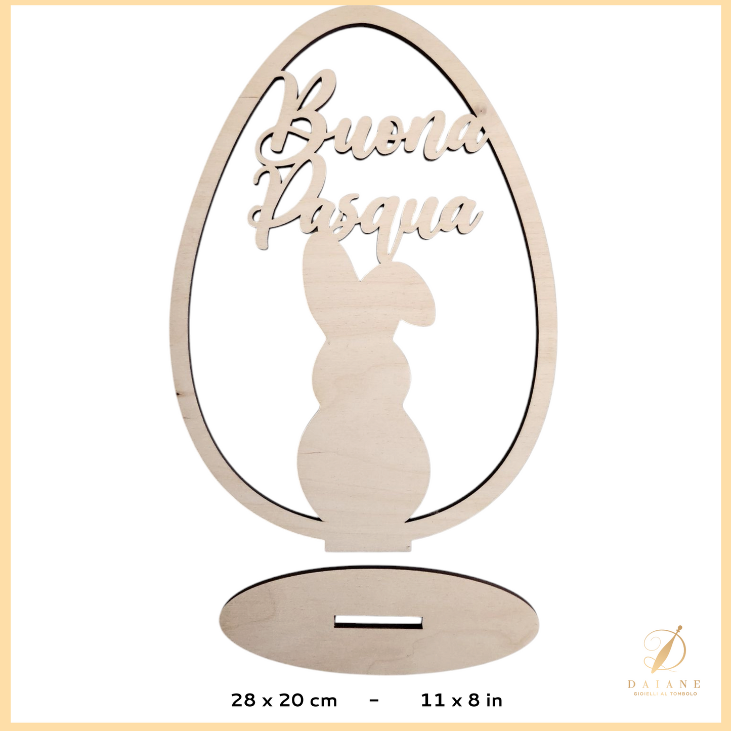 Bobbin Lace Wooden Base Easter Egg