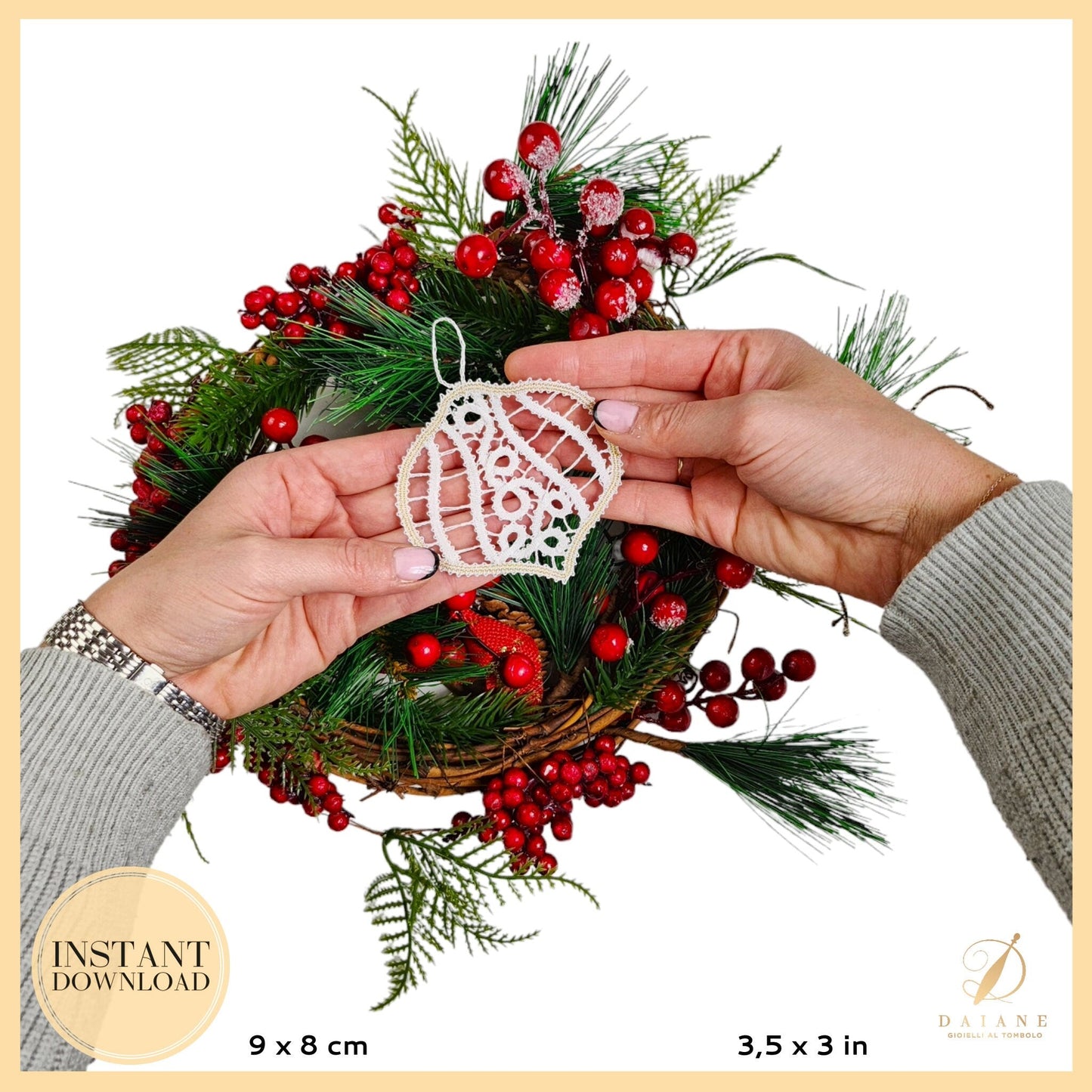 Bobbin Lace Christmas Ball Bobbin Lace Digital Pattern