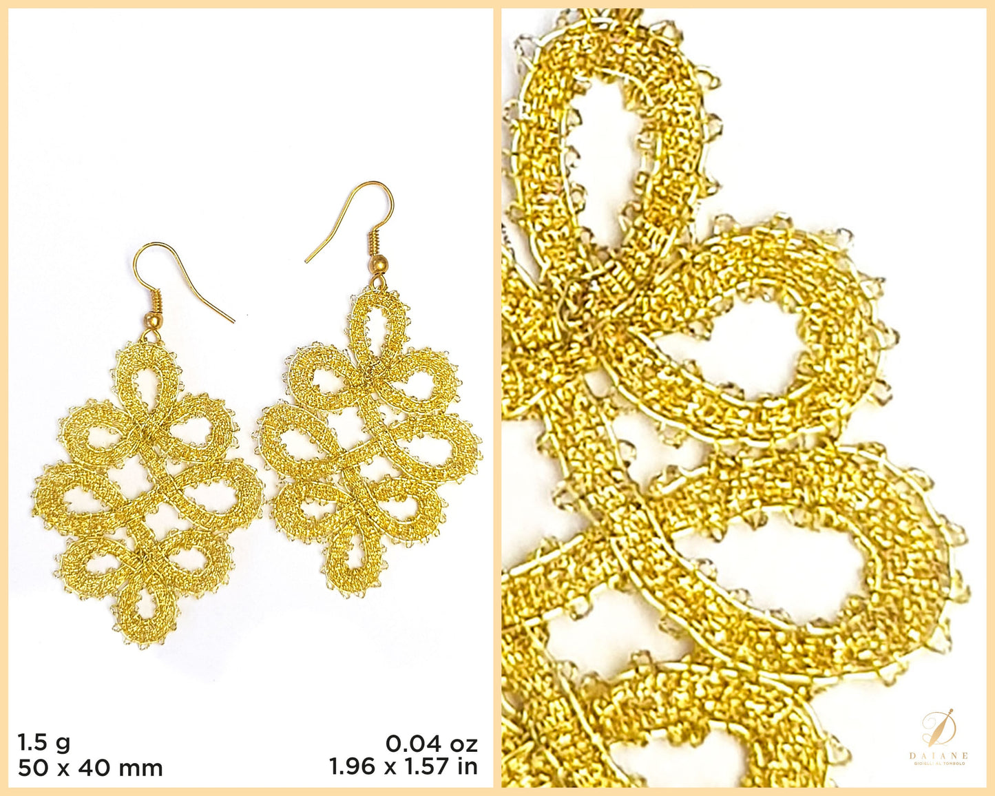 Bobbin Lace Earrings Floral Bobbin Lace Pattern