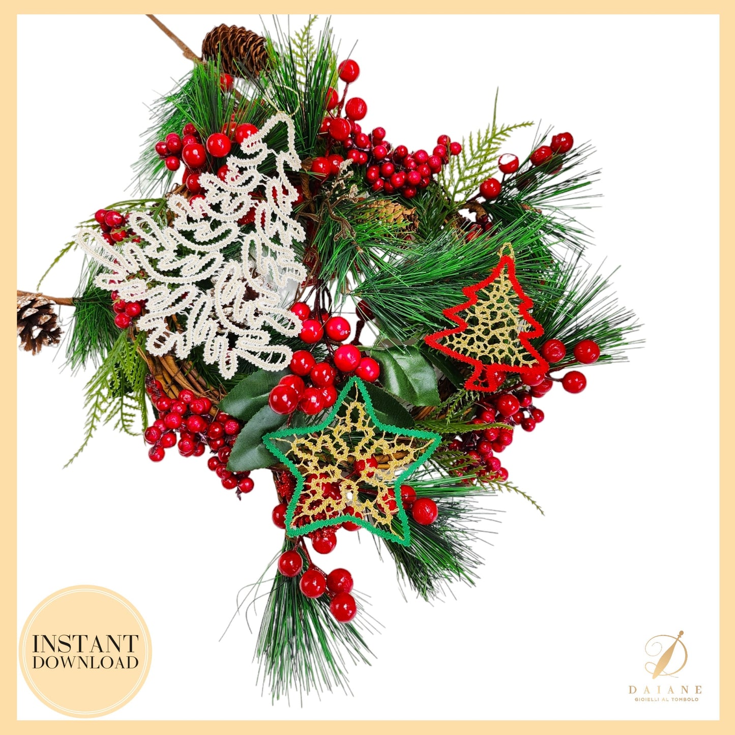 Bobbin Lace 3 Patterns Bundle Christmas Bobbin Lace Pattern