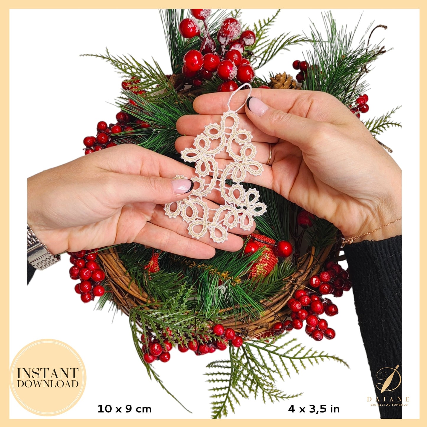 Bobbin Lace Christmas Snow Tree Bobbin Lace Pattern