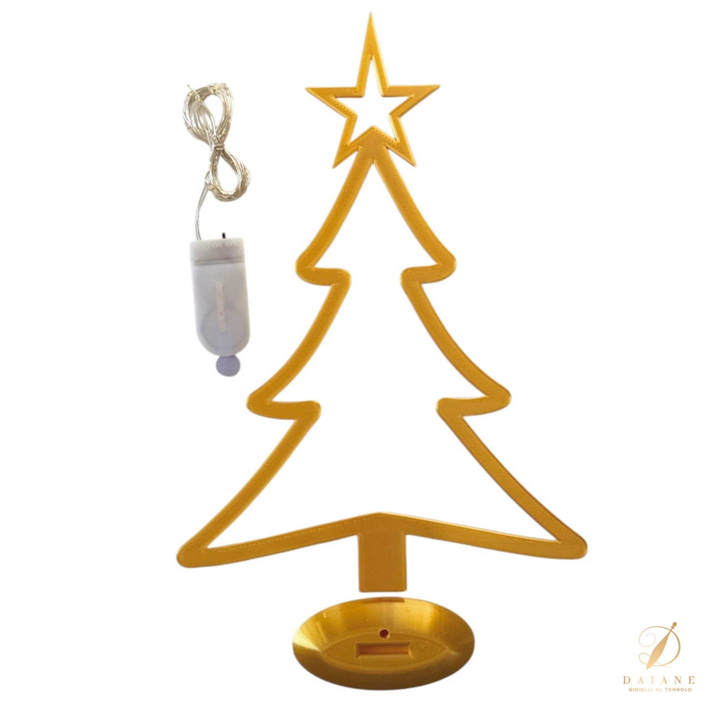 Bobbin Lace Light-up Tree Base Gold