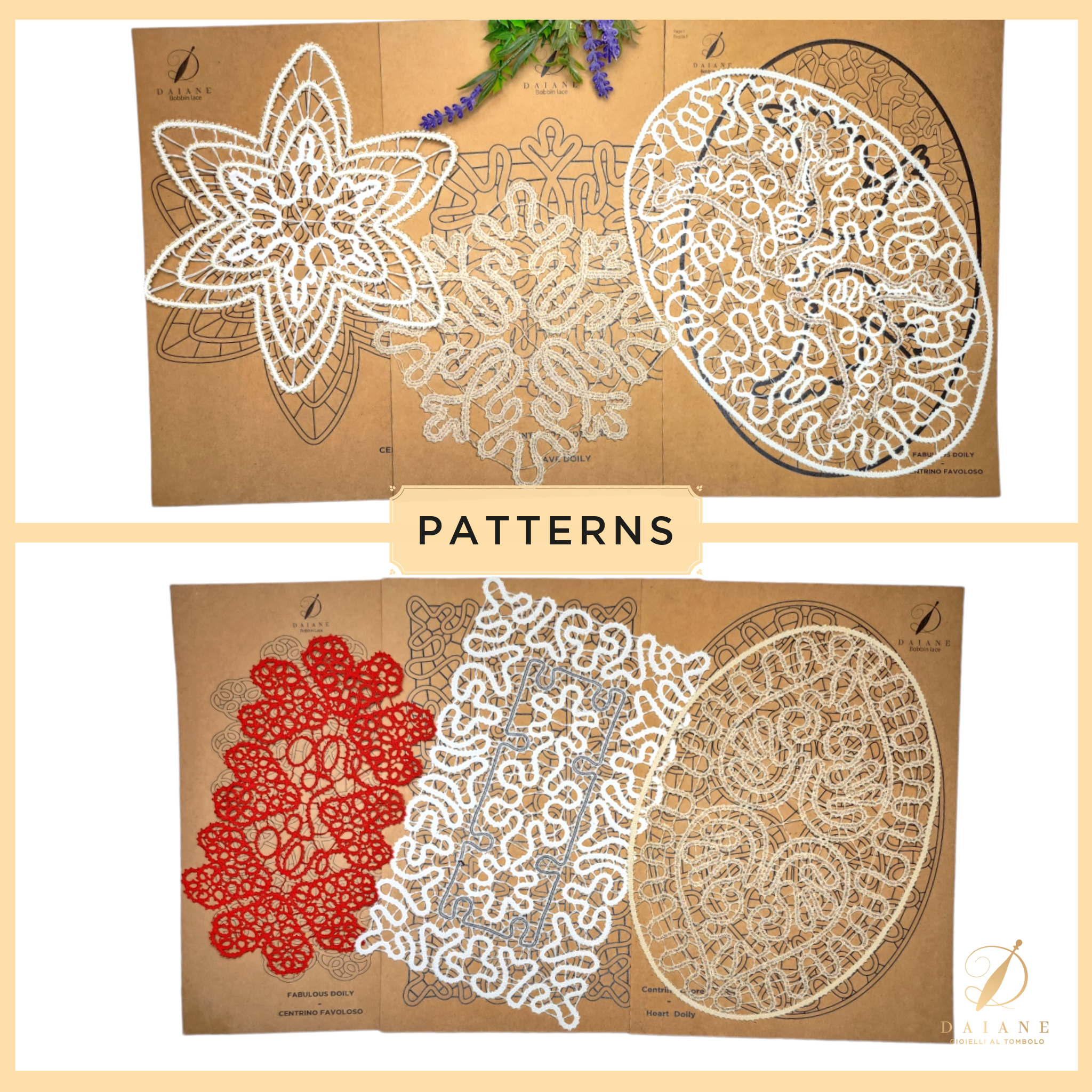 6 patterns bundle - beautiful doilies bobbin lace digital pattern