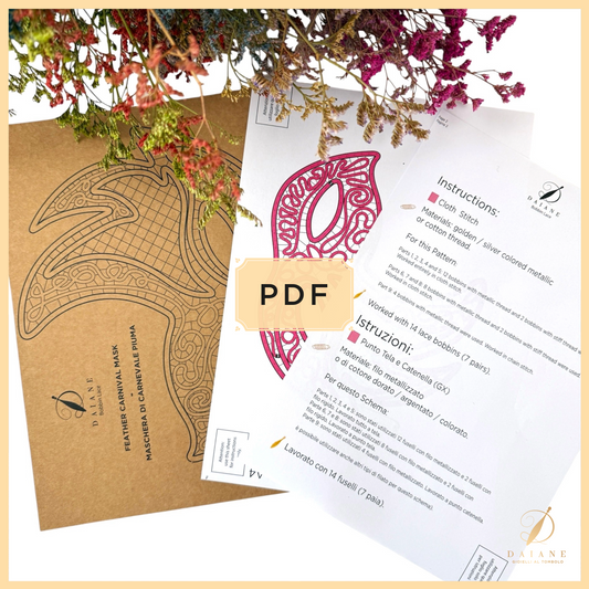 Bobbin Lace Carnival Mask Feather Bobbin Lace Pattern