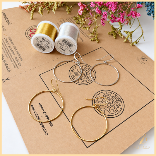 Complete Kit Earring Hoop Jewelry Bobbin Lace