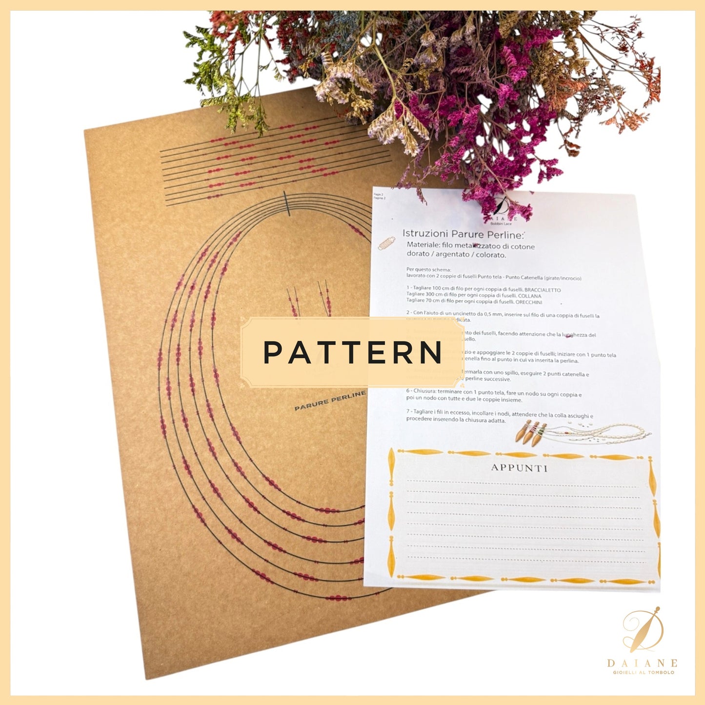 Bobbin Lace Beaded Jewelry Set Bobbin Lace Printed Pattern null null