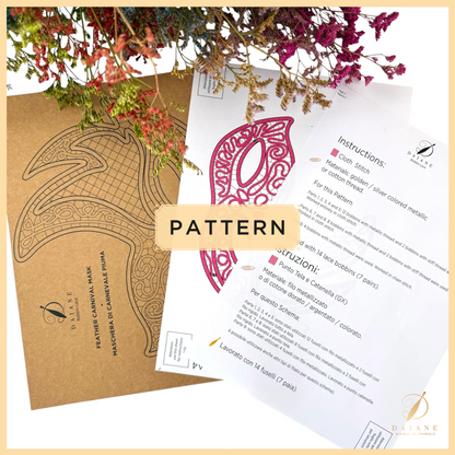 Bobbin Lace Carnival Mask Feather Bobbin Lace Pattern