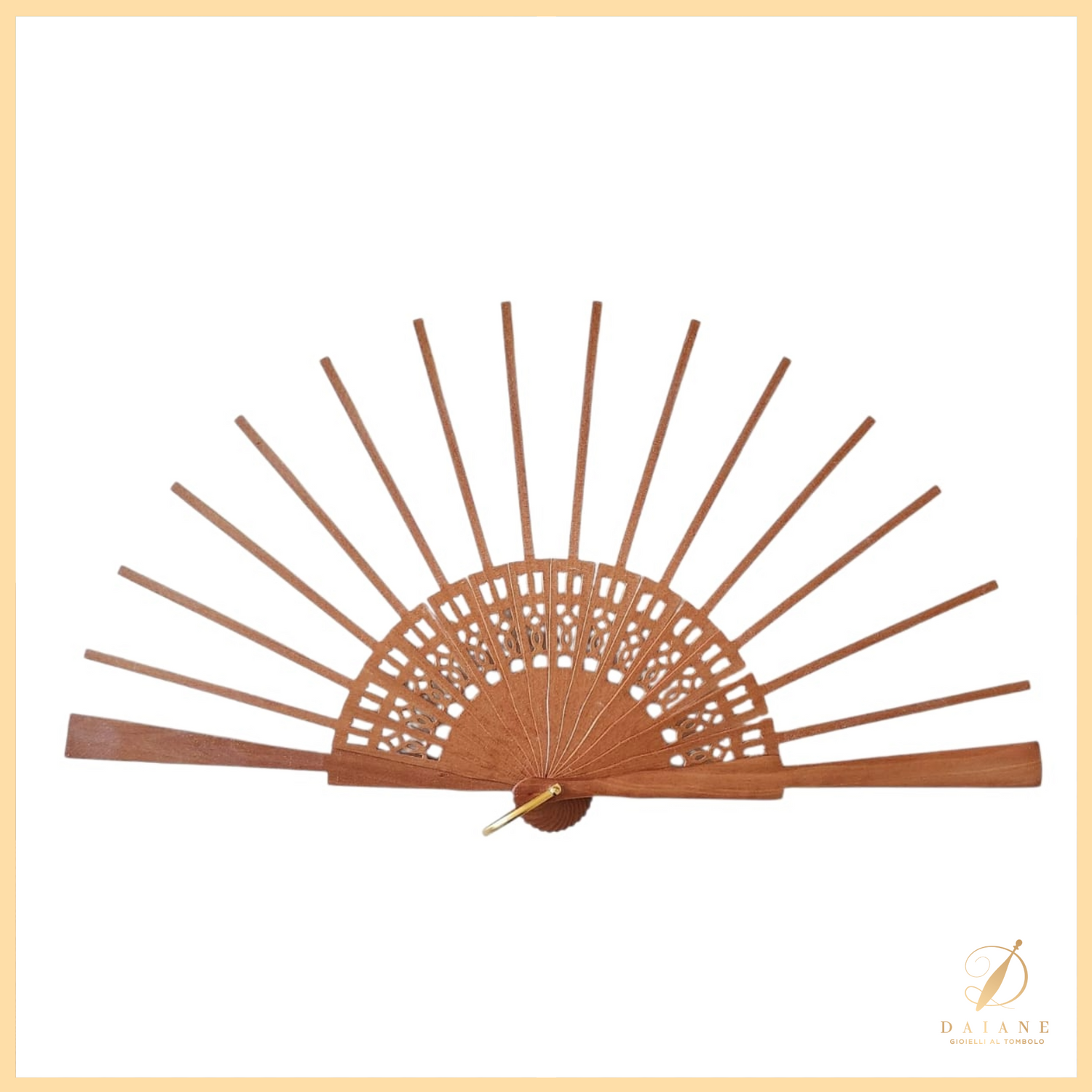 Bobbin Lace Hana Decorated Wooden Fan