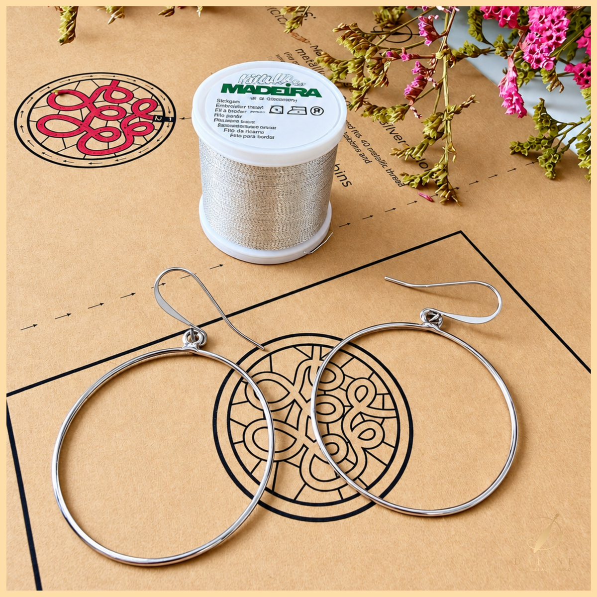 Complete Kit Earring Hoop Jewelry Bobbin Lace