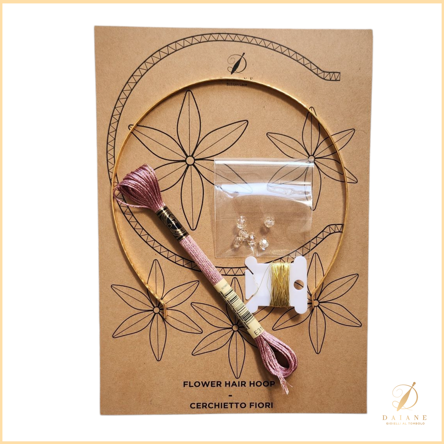 Bobbin Lace Flower Hair Hoop Bobbin Lace Pattern