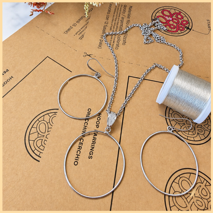 Complete Kit Set Hoop Jewelry Bobbin Lace