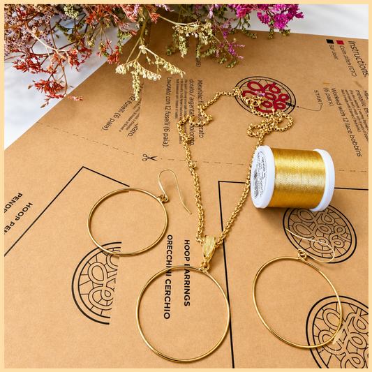 Complete Kit Set Hoop Jewelry Bobbin Lace