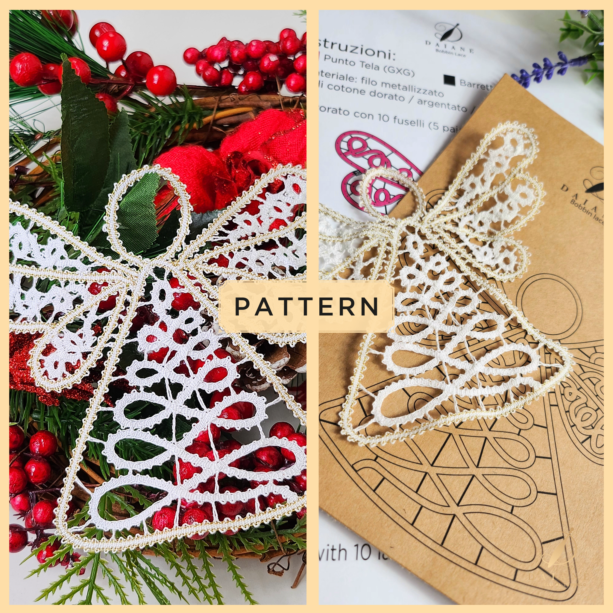 angel bobbin lace pattern – daiane bobbin lace