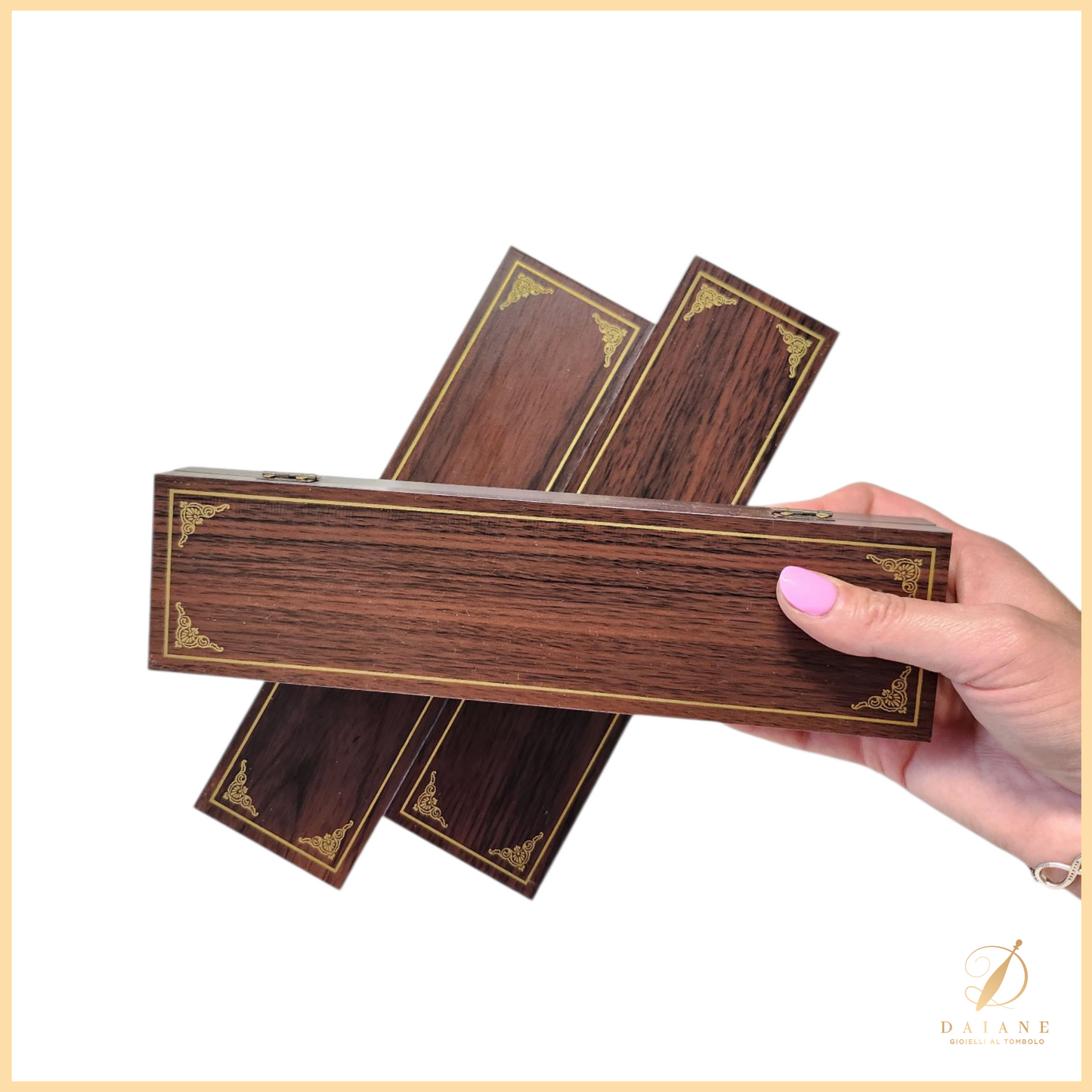 Bobbin Lace Wooden Box for Fan