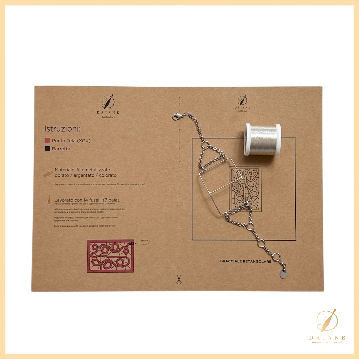 Bobbin Lace Complete kit Jewelry Bracelet Bobbin Lace