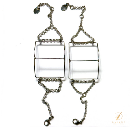 Bobbin Lace Rectangular Jewelry Bracelet Frame White Gold