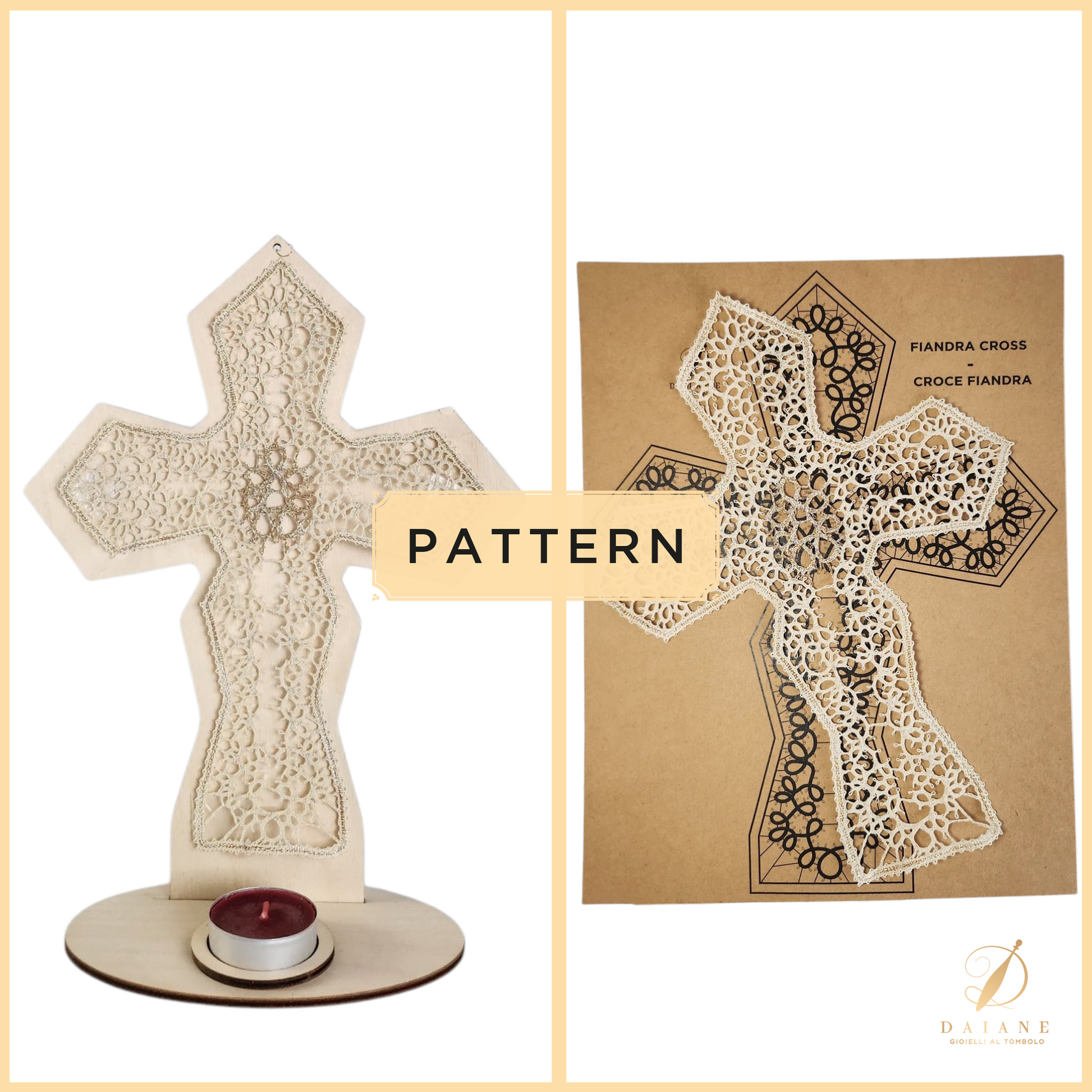 Bobbin Lace Fiandra Cross Bobbin Lace Pattern