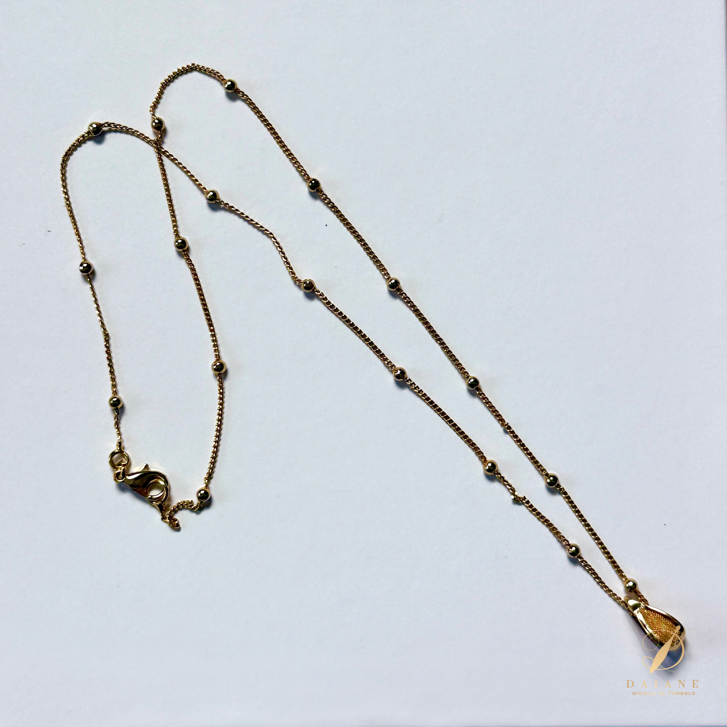 Bobbin Lace Pendant chain Pendant chain for jewelry Yellow Gold