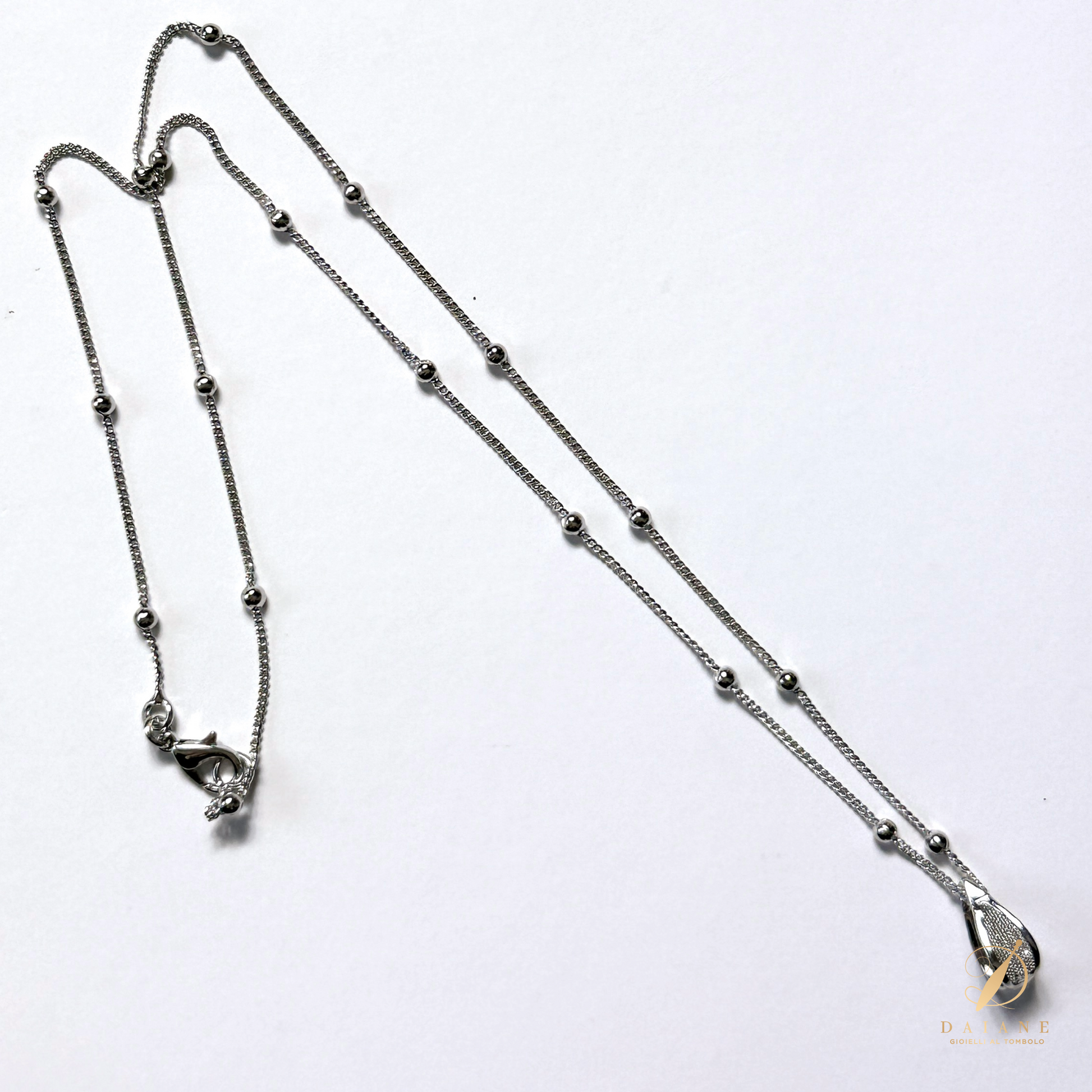 Bobbin Lace Pendant chain Pendant chain for jewelry White Gold