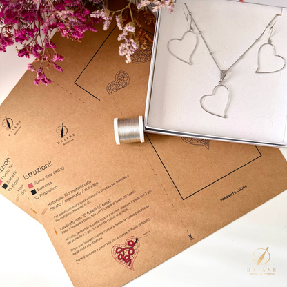 Bobbin Lace Complete Kit Set Heart Jewelry Bobbin Lace