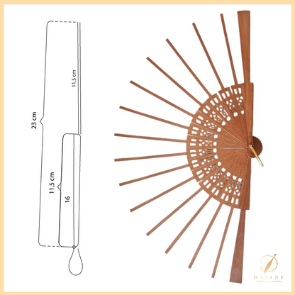 Bobbin Lace Hana Decorated Wooden Fan