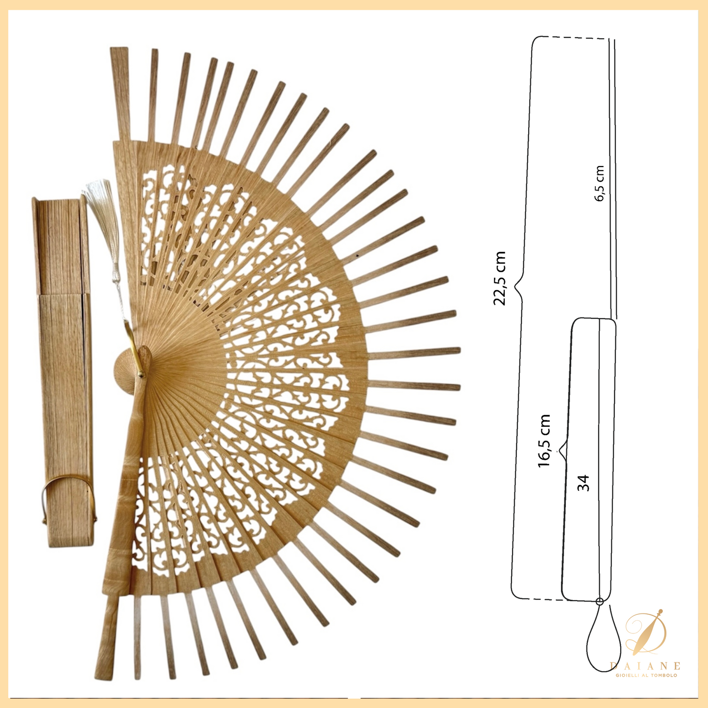 Decorated Wooden Fan Clara