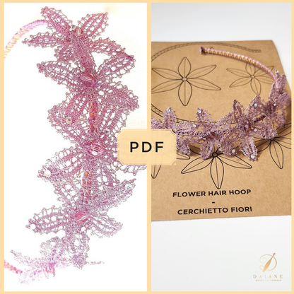 Bobbin Lace Flower Hair Hoop Bobbin Lace Pattern PDF Digital Pattern