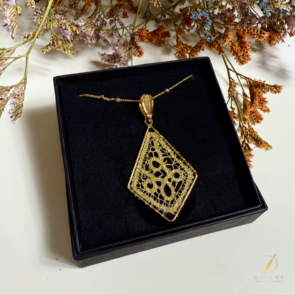 Bobbin Lace Complete Kit Pendant Tie Shaped Jewelry Bobbin Lace