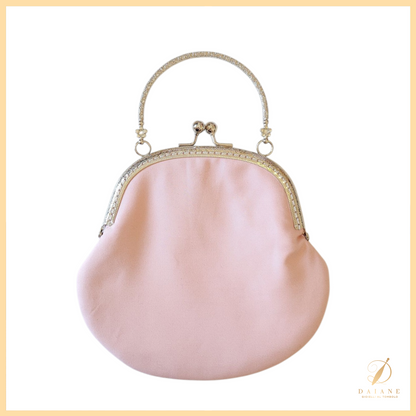 Bobbin Lace Clic Clac Bag Antique Pink Silver