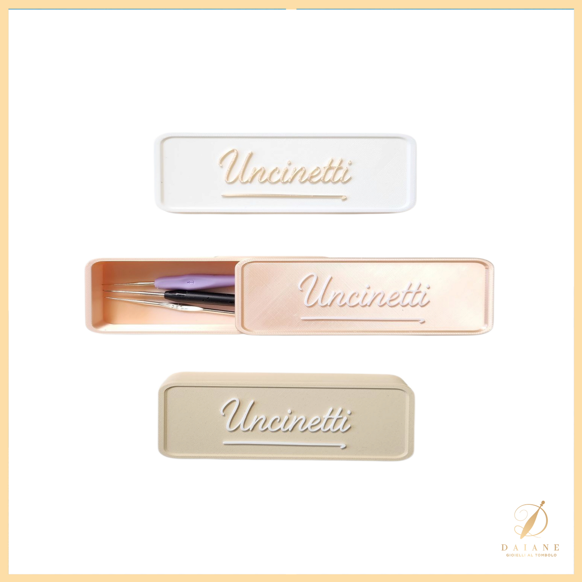 Bobbin Lace Crochet Hook Organizer Box