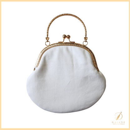 Bobbin Lace Clic Clac Bag White Gold