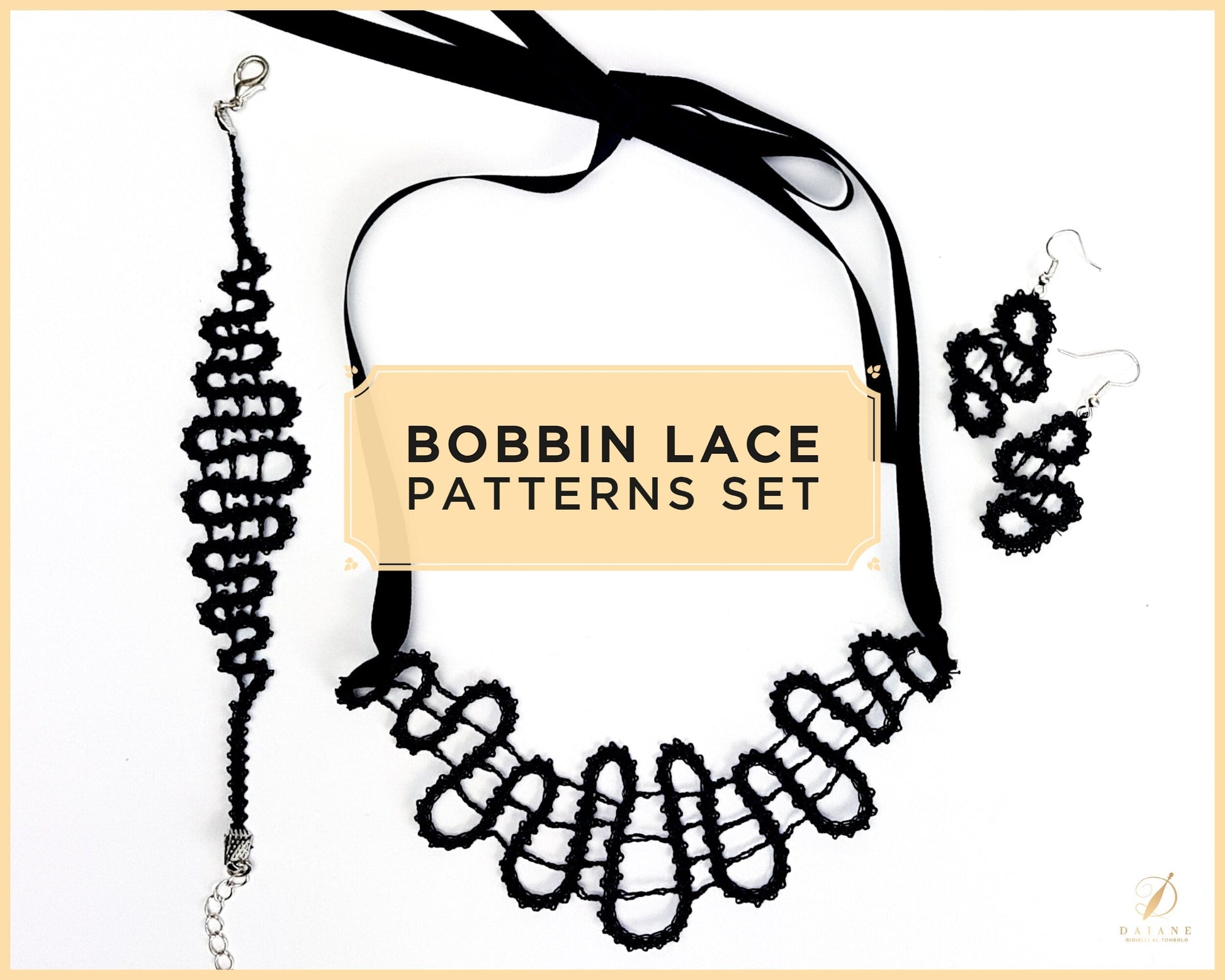 Bobbin Lace Patterns bundle Parure Set Lady | printable PDF - digital download