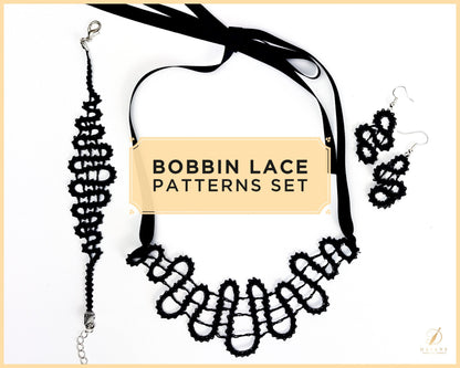 Bobbin Lace Patterns bundle Parure Set Lady | printable PDF - digital download