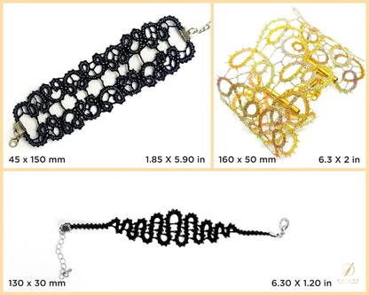 Bobbin Lace 3 Patterns Bundle Bracelets Printable PDF - instant digital download