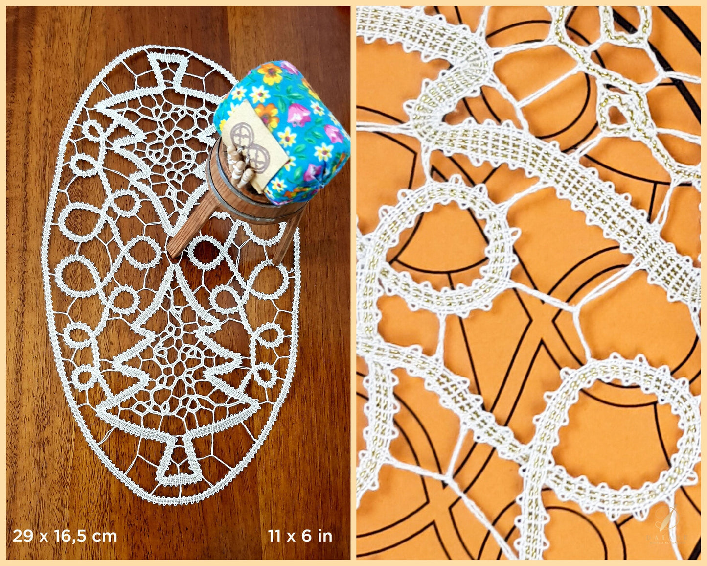 Bobbin Lace Pattern Doily Christmas Tree Printable PDF - instant digital download