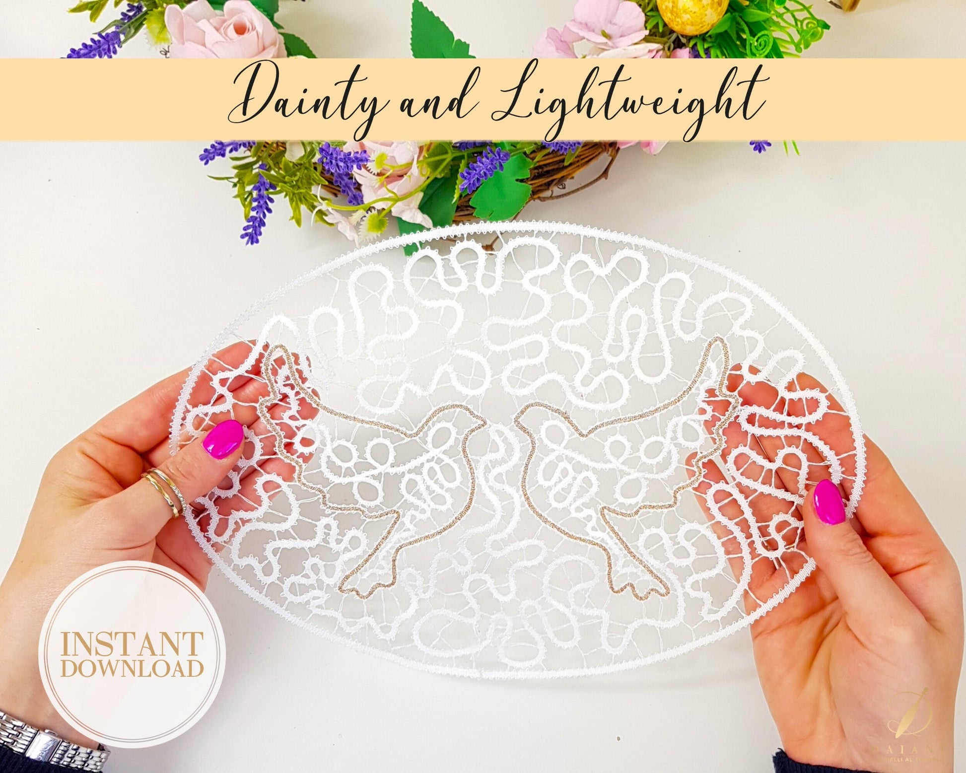 Pattern Dove Doily - instant digital download