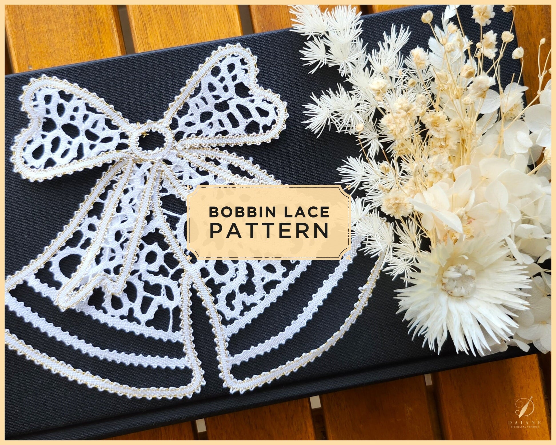 Bobbin Lace Pattern Bow Bell - instant digital download