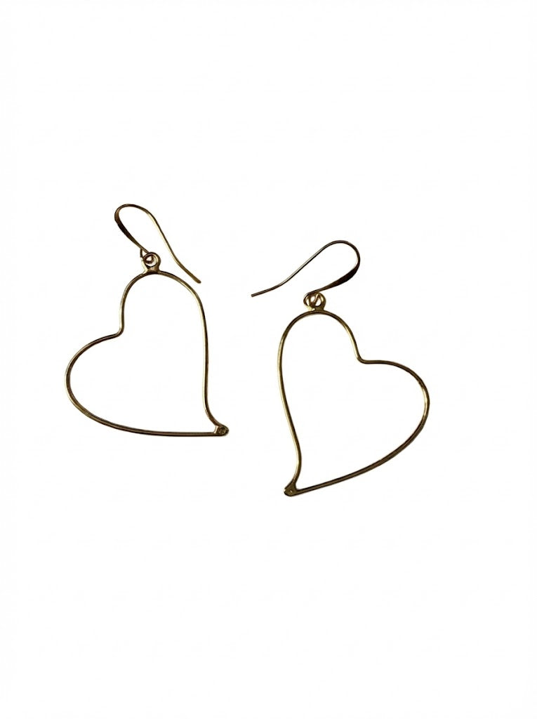 Bobbin Lace Complete Kit Earring Heart Jewelry Bobbin Lace Yellow Gold