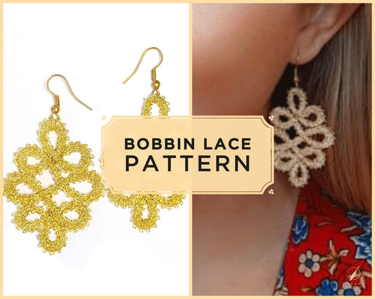 Bobbin Lace Earrings Pattern | printable PDF - digital download + Video-Tutorial