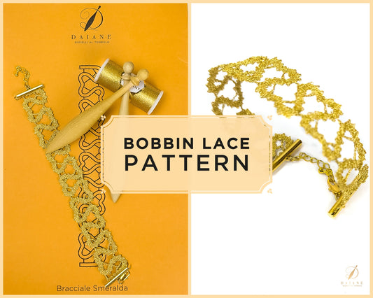 Bobbin Lace Pattern Bracelet Emerald | printable PDF - digital download