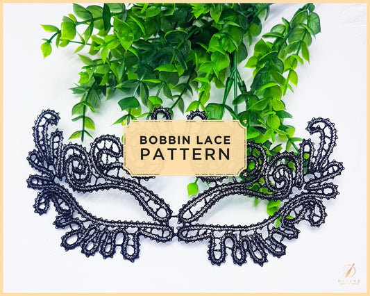 Bobbin Lace Pattern Mask Carnival Venezia Printable PDF - instant digital download