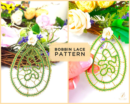 Bobbin Lace Pattern Easter Egg Printable PDF - instant digital download