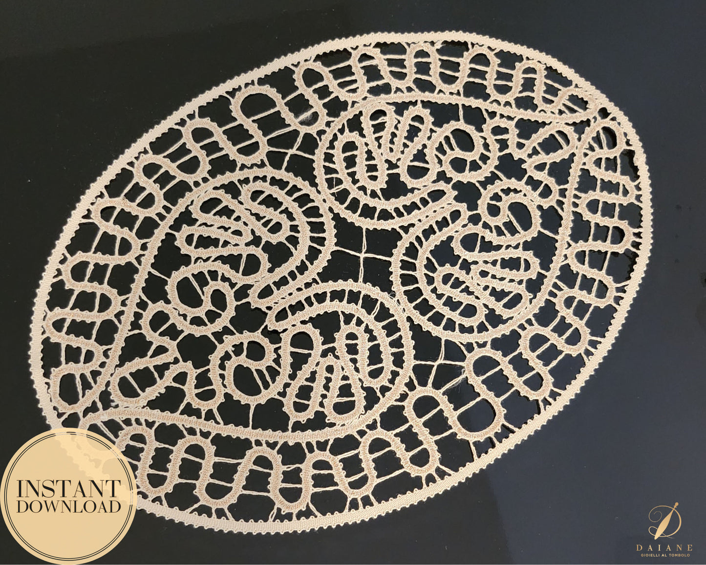 Pattern Heart Doily - instant digital download