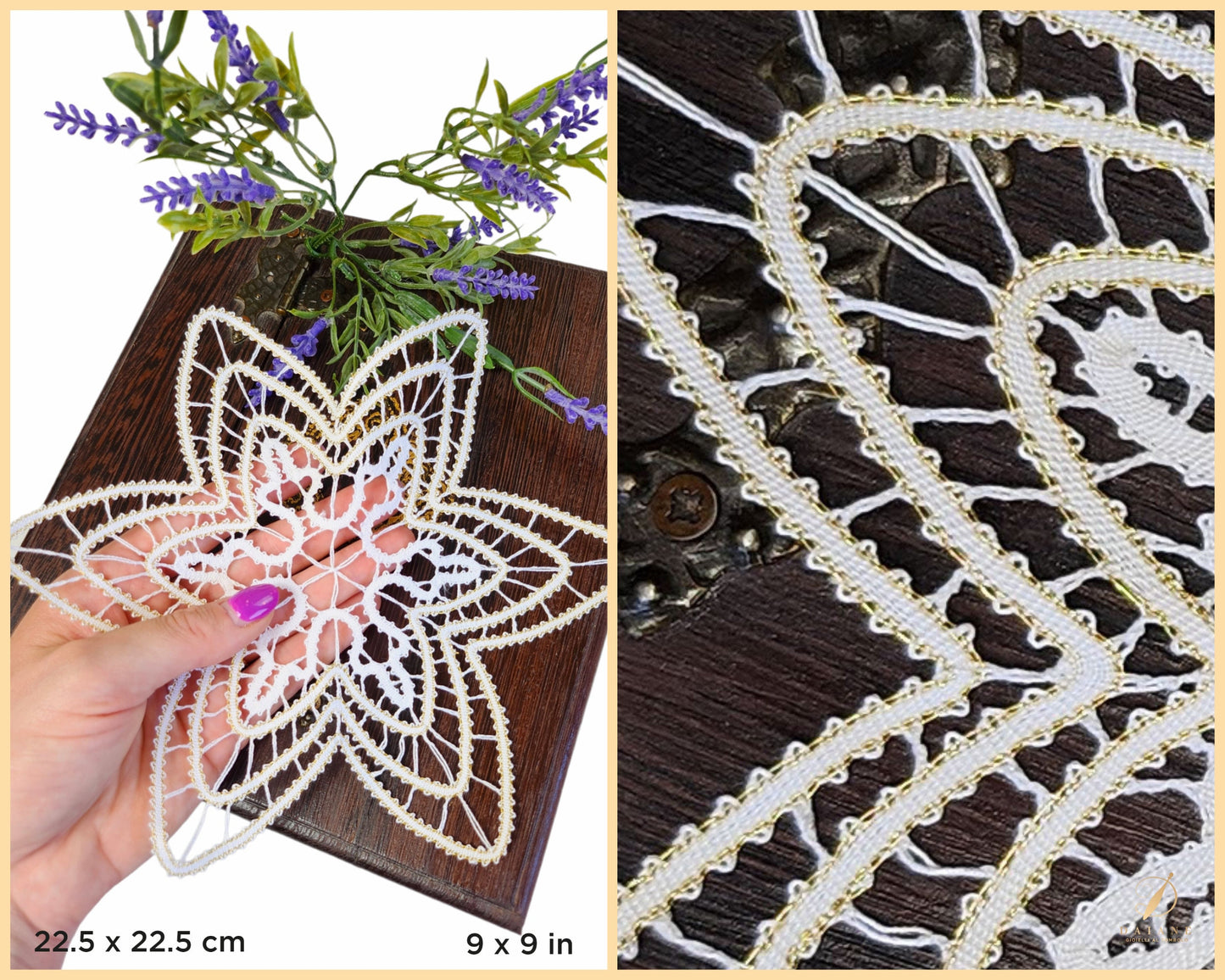 Bobbin Lace Pattern Star Doily Printable PDF - instant digital download