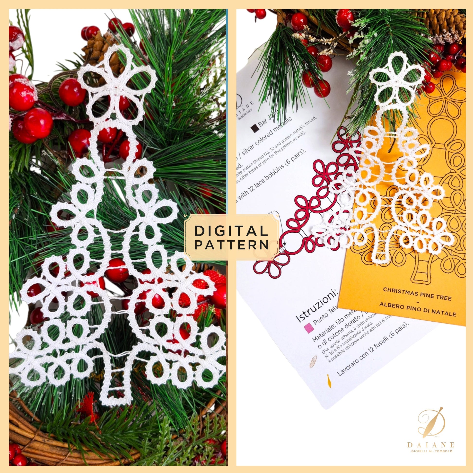 Pattern Christmas Tree - instant digital download